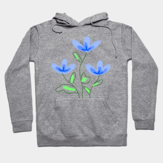 Blue floral watercolor art Hoodie by Artistic_st